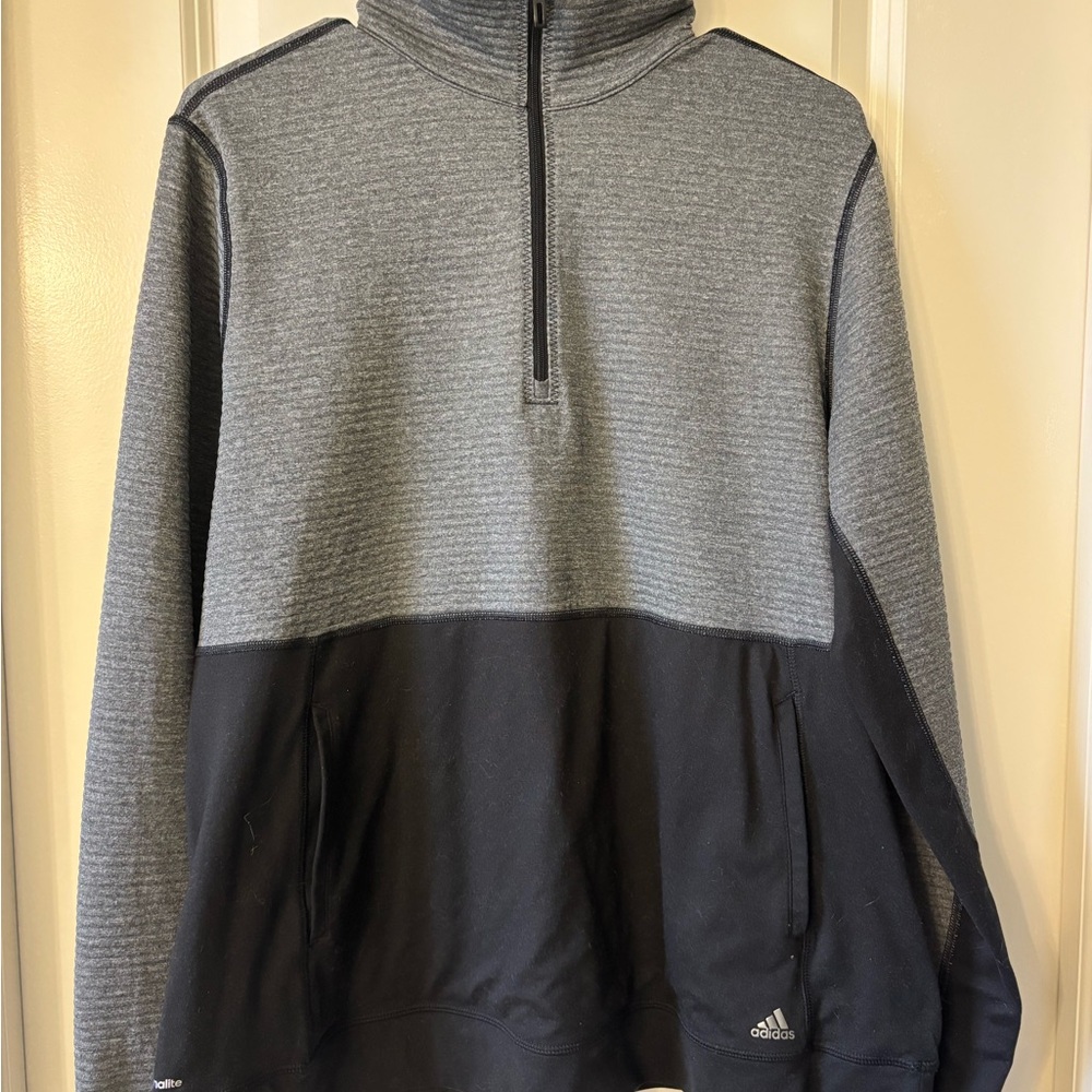 Adidas Black and Gray Quarter Zip